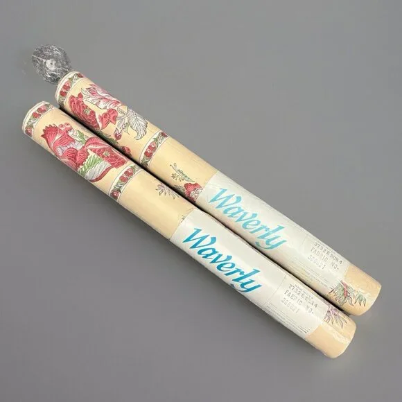 Vintage WAVERLY Beige/Multicolor Floral Print Wallpaper, 2 Rolls, Style #386821