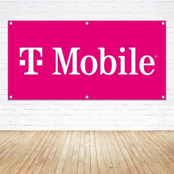 T-MOBILE Logo Vinyl Banner Pink 1.5ftx3ft. Sign Cellular Cell Phone Vendor Kiosk
