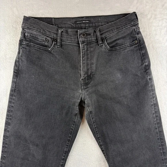 Lucky Brand Jeans Men 32x34 Black 363 Vintage Straight Dark Wash Stretch Denim