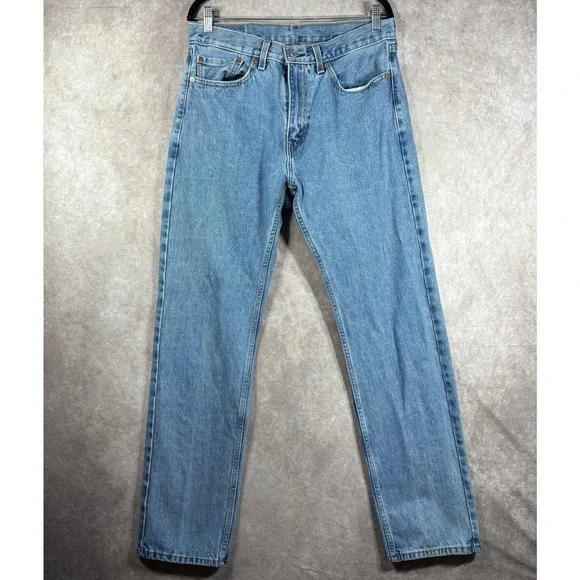 Levi's 505 Jeans Mens 34X34 Blue Medium Wash Denim Straight Leg Casual‎ Everyday