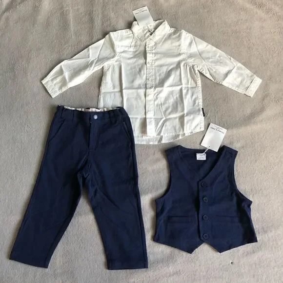 Polarn O. Pyret vest, shirt & pants set
