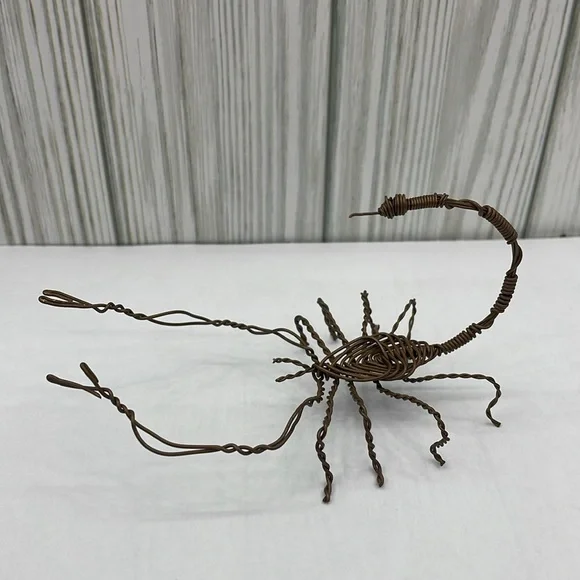 Handcrafted Brown Wire Scorpion Sculpture