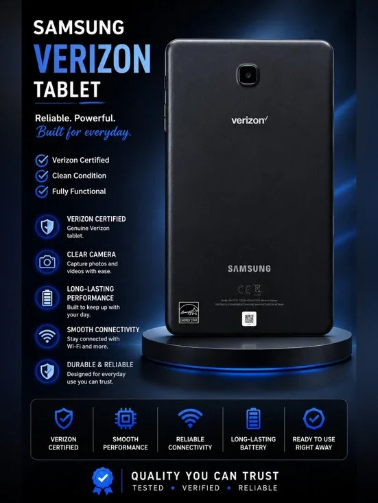 Samsung Tablet in Black with Verizon Branding -UNLOCKED