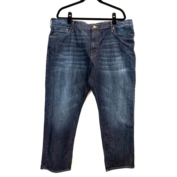 Mavi Jeans Matt Relaxed Straight Leg Jeans Mens 42x30 Dark Wash Stretch Denim