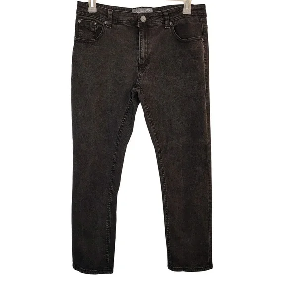 Desert Dunes Mens Black Faded Straight Leg Stretch Jeans 34x30 fast shipping