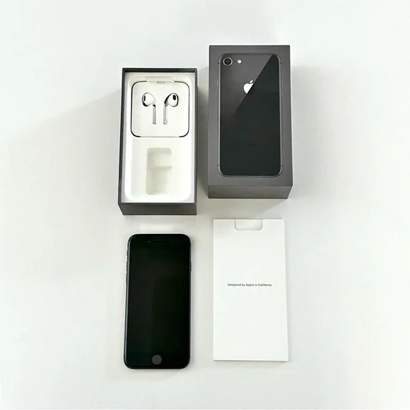 iPhone 8 - 64GB - Space Gray - Model A1905 with original NEW Earbuds