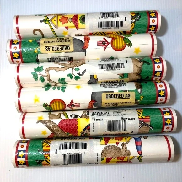 Imperial coordinated borders wallcoverings (lot of 6) prepasted rolls 5yds
