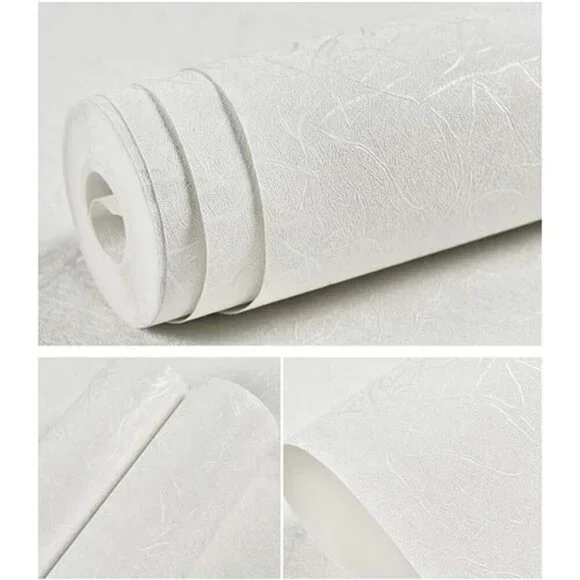 White Peel and Stick Wallpaper Textured Contact Paper for Walls Cabinets Shelf