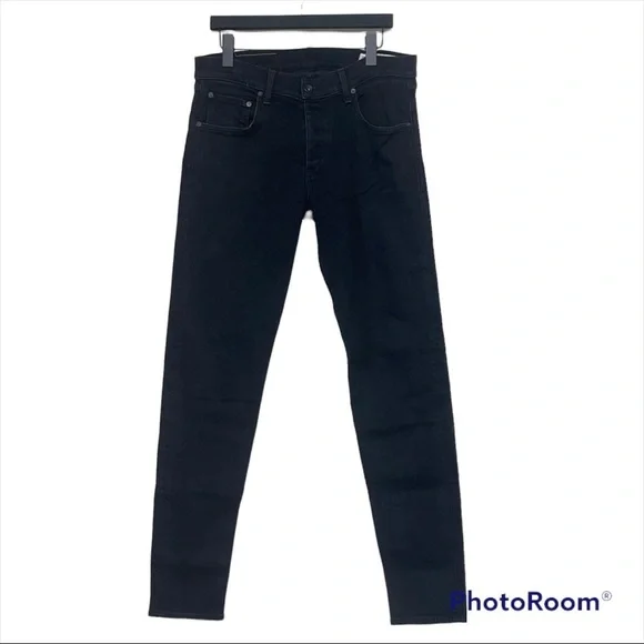 Rag & Bone Standard Issue Fit 1 Skinny Leg Black Jeans Sz 36