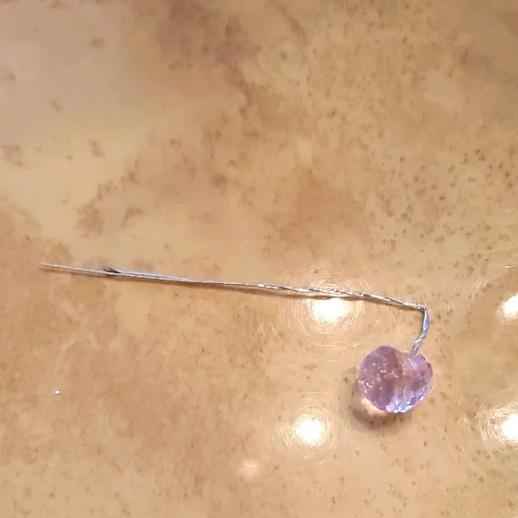Elegant Purple Glass Ball On Floral Wire