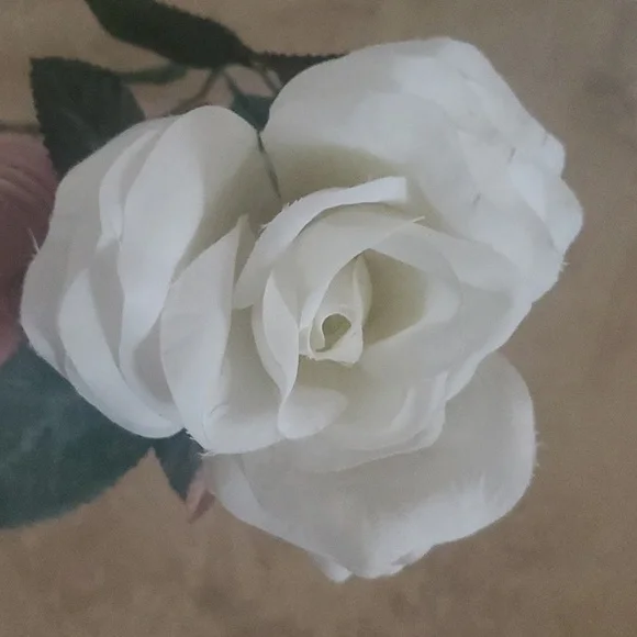 Faux White Rose