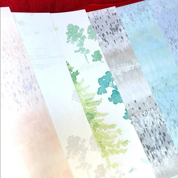 6 Large Painting Style/Abstract Textured Vinyl Wallpaper Sheets - 16.5”x15”/ea