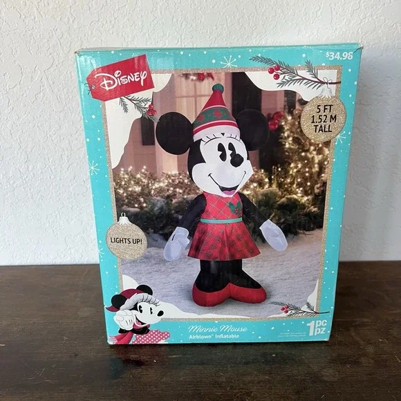 Disney Minnie Mouse‎ 5 ft Airblown Inflatable Christmas Yard Decoration Light Up