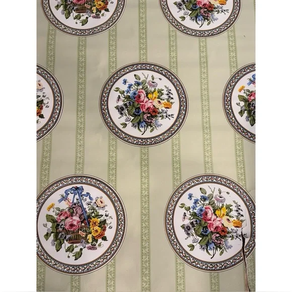 Westgate Vintage Wallpaper Hand Printed Floral Design Croquette 1988 Rare Find