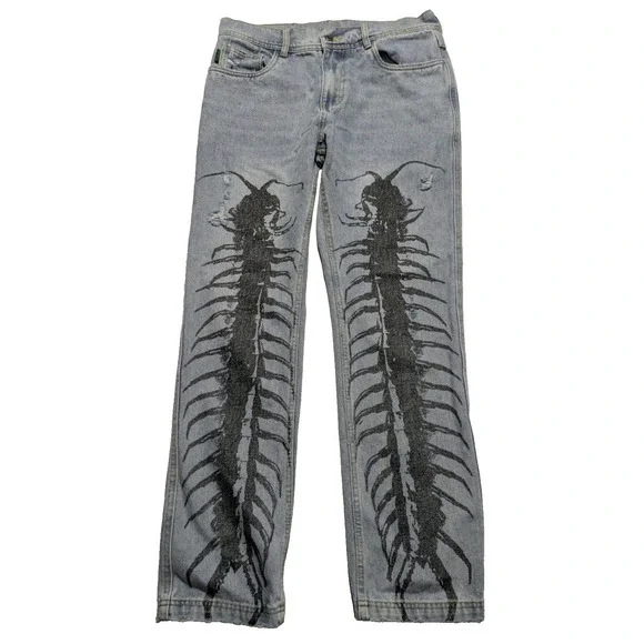 PLEASURES CRAWLER‎ Centipede Denim Jeans - Men 30 (32X30)