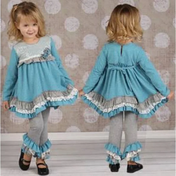 Boutique Tunic and ruffle legging outfit