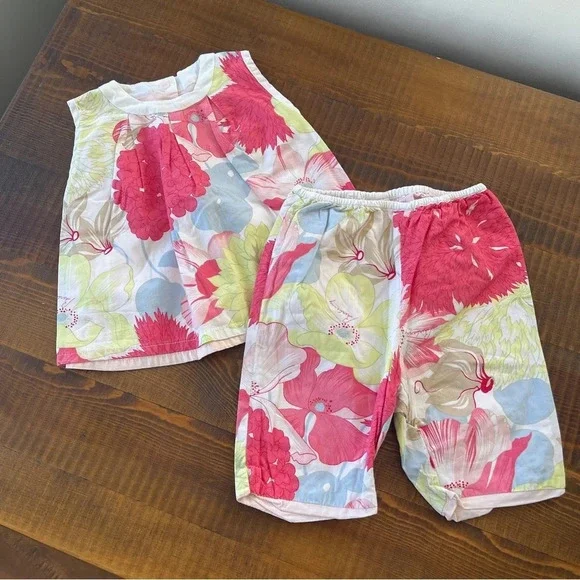 Top + pants reversible set 3/6 months pink Burberry