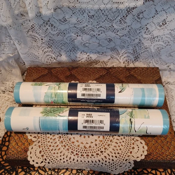 (2) NEW/SEALED ROLLS NAUTICA WALLPAPER BORDER NH4063B 5 YARDS EACH BLUE/GREEN