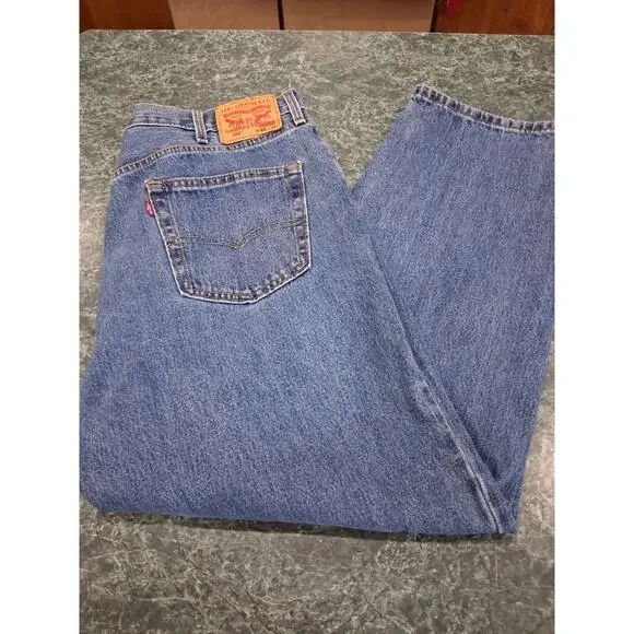 Levis 505 Jeans Mens 40x30 Blue Regular Fit Straight Leg Denim Classic 2