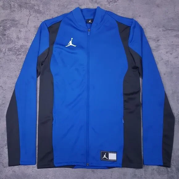 NIKE Air Jordan Flight Knit‎ Full Zip Warmup Jacket Mens SMALL TALL Blue