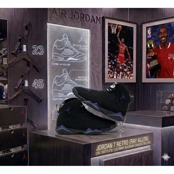 Jordan 7 Retro Ray Allen Bucks Away 304775-053 Size 11.5 Clean! With OG Box