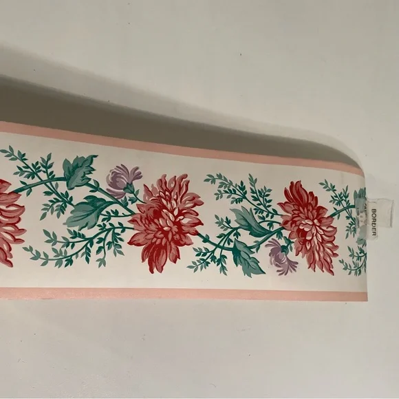 Vintage Floral Wall Paper Border 5 Rolls Each 5 Yards