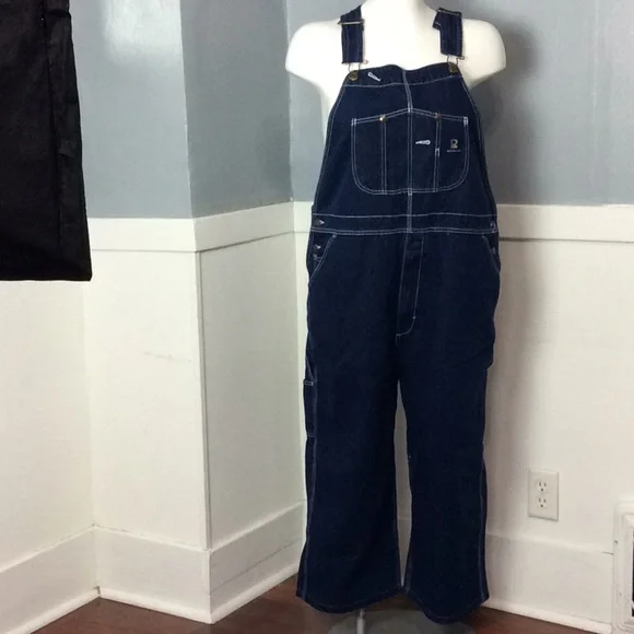 Real Work Wear 100% Cotton Mens Bib Overalls Sz 46X23