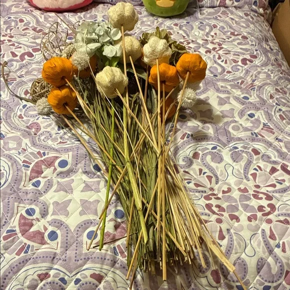 Vibrant Orange and Cream Faux Floral Bouquet