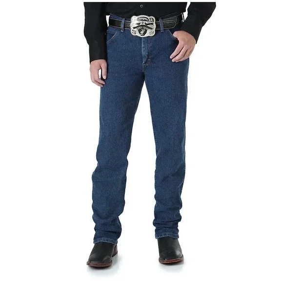Wrangler 47 Advanced Comfort Mens 40x30 Regular Fit Western Medium Wash Jeans