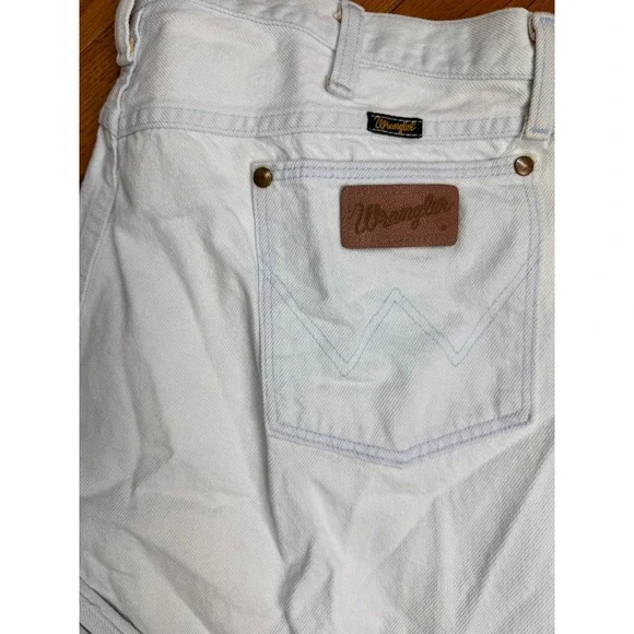 Wrangler Mens Cowboy Cut Light Wash White Denim Straight Leg Jeans 38x31