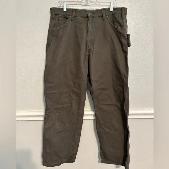 Dickies Olive Green Men’s Carpenter Jeans Size 36x30