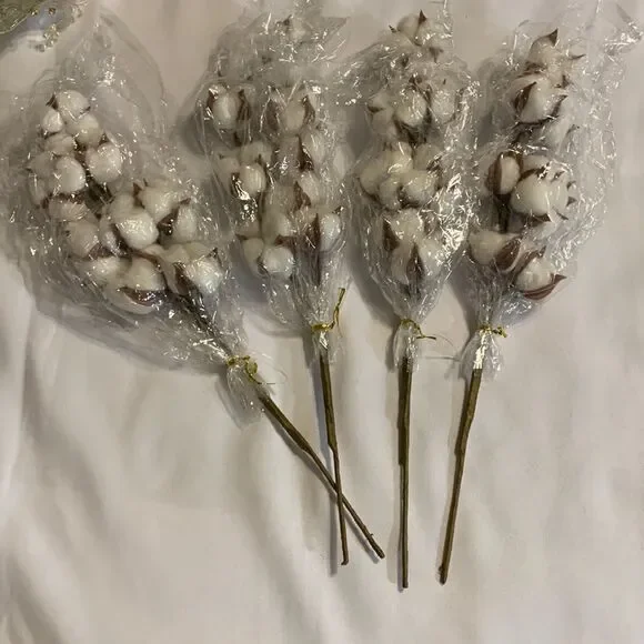 Cotton picks SET OF FOUR STEMS