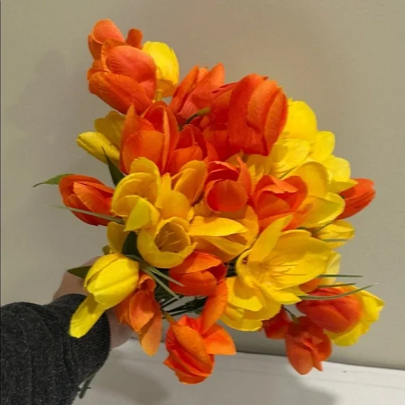 Vibrant Orange and Yellow Tulip Bouquet