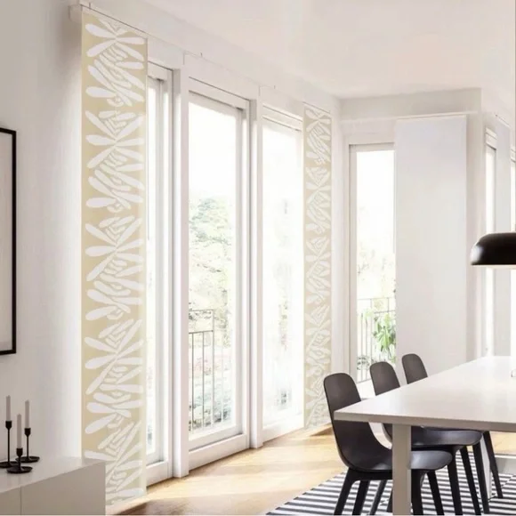 IKEA RONNVARMAL Panel curtain, beige/white, 24x118 , Blinds, Shades, 60x300 cm
