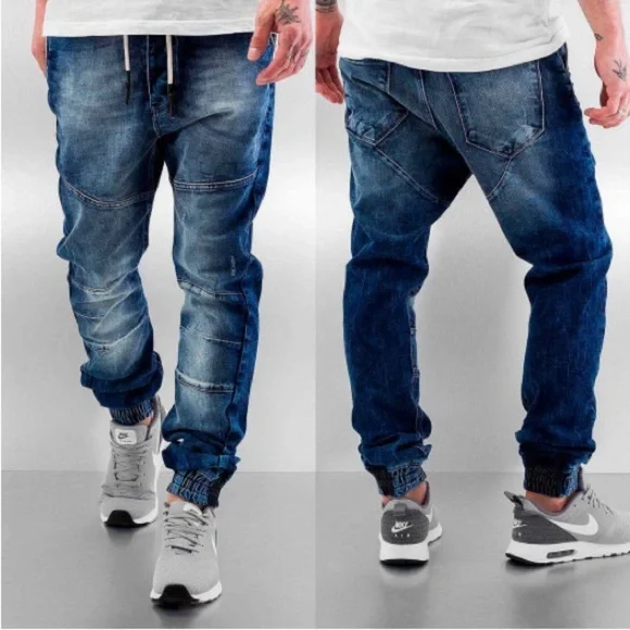 Men's Stylish Indigo Denim Jogger Pants