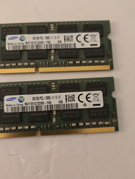 Samsung 8gb PC3L 2RX8 - 12800S -11-13-F3 Lap Top Memory RAM X2 16gb Total