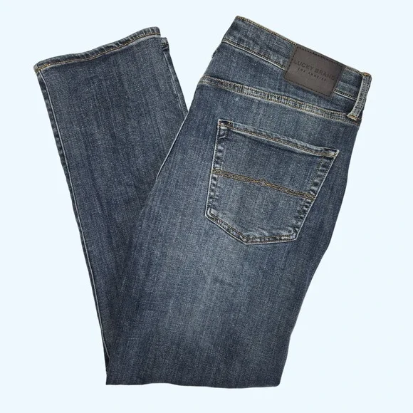 Lucky Brand 223 Straight Leg Mens Jeans 34x32 Medium Wash Denim Fits 31