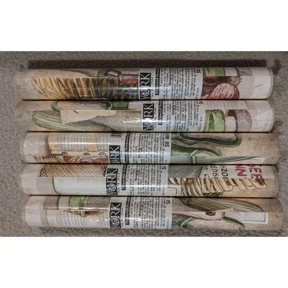 5 Vintage Rolls -York Prepasted Decorative Borders Wallpaper Vegetable/Garding