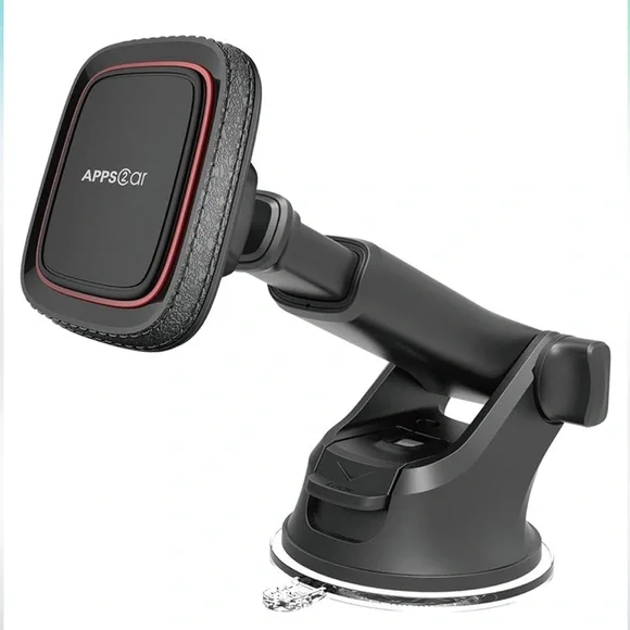 Magnetic Suction Cup Phone Mount Plus for Car (Black) — Apps2Car