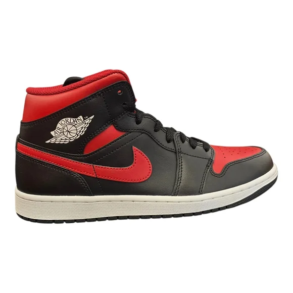 Nike Jordan 1 Mid Bred Twist Black Varsity Red Summit White Mens DQ8426-067