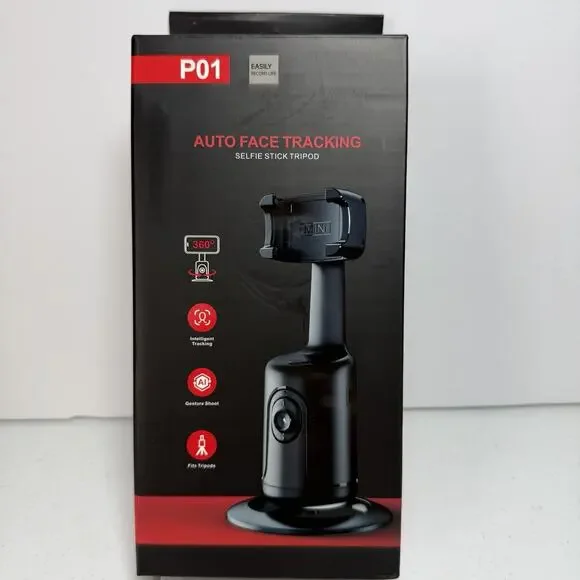 P01 Auto Face Tracking Selfie Stick Tripod 360° Rotation Desktop Gimbal NIB
