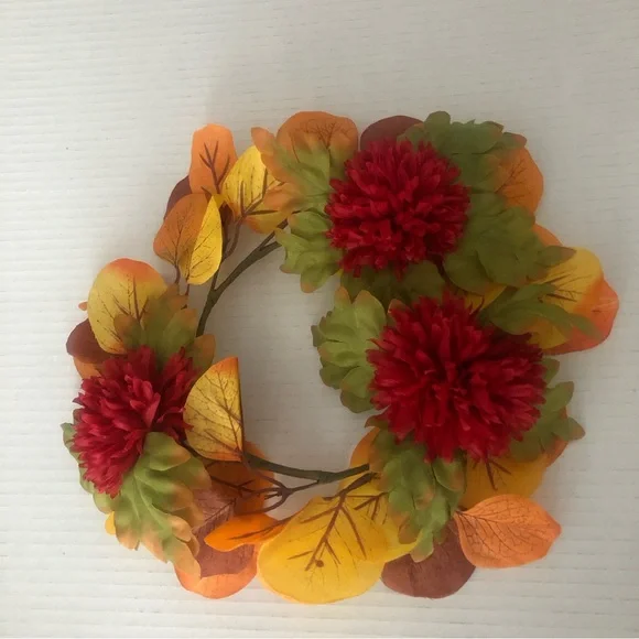 Small Fall Floral Wreath for Door Wall Centerpiece - Fall colors
