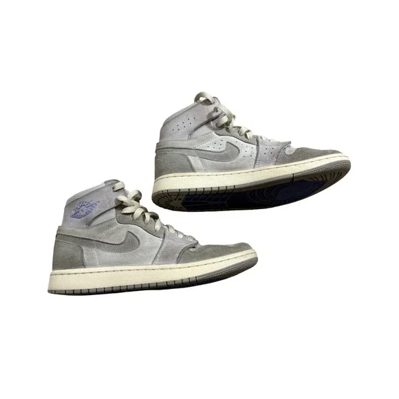 Nike Air Jordan 1 High Zoom‎ Mens 6 Womens 7.5 Grey Blue Athleisure Casual