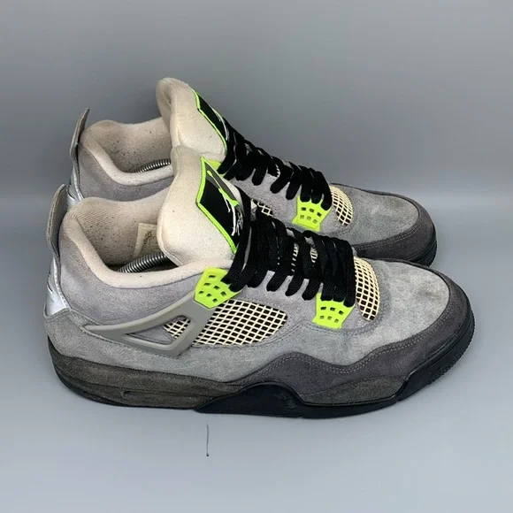 Jordan 4 Retro SE Neon Gray Basketball Shoes CT5342-007 Men's Sz‎ 12.5