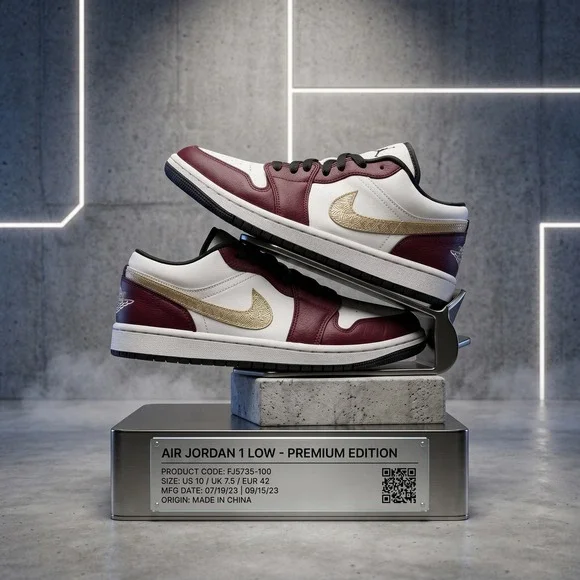 Jordan 1 Low SE Year of the Dragon Sail Dark Team Red FJ5735-100 Size 10W 8.5M