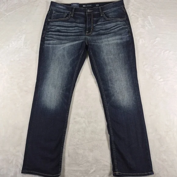 BKE Jake Straight Jeans Men's 38x30 Blue Denim Mid Rise Stretch Casual NWT