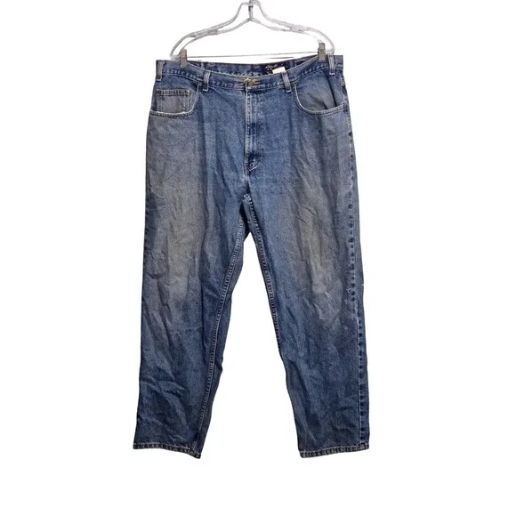Eddie Bauer Mens Relaxed Fit Straight Leg Jeans Medium Wash Blue Cotton 40x30