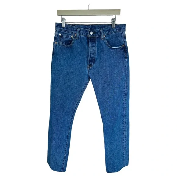 Levi's 501 Button Fly Straight Jeans Hemmed Waist 31
