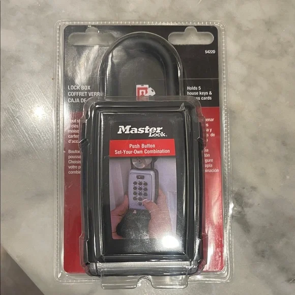 Black Key Lock Box with Push-Button Combination