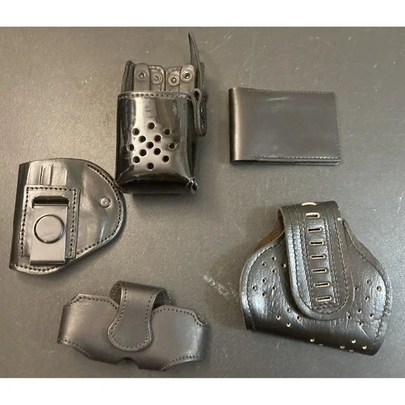 Leather Utility Belt Accessories Holsters Pouches Western Biker Fashion Lot